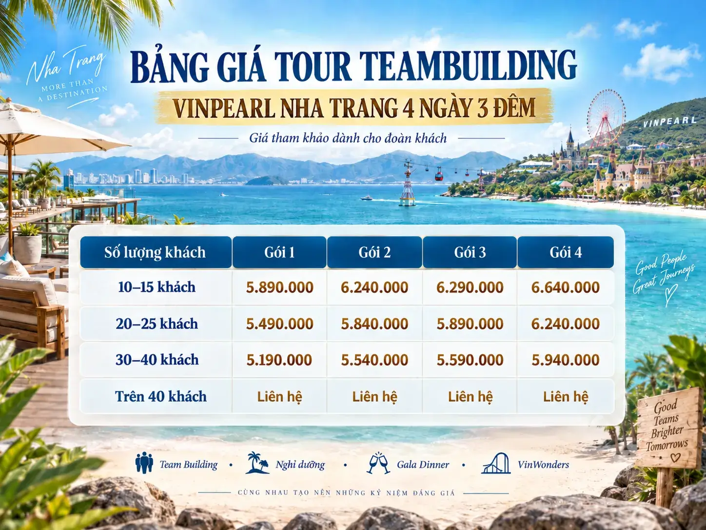 Giá tour teambuilding Vinpearl Nha Trang 4N3Đ